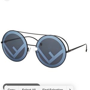 Fendi Run Away FF 0285 807 Womens Round Sunglasses Black 63mm